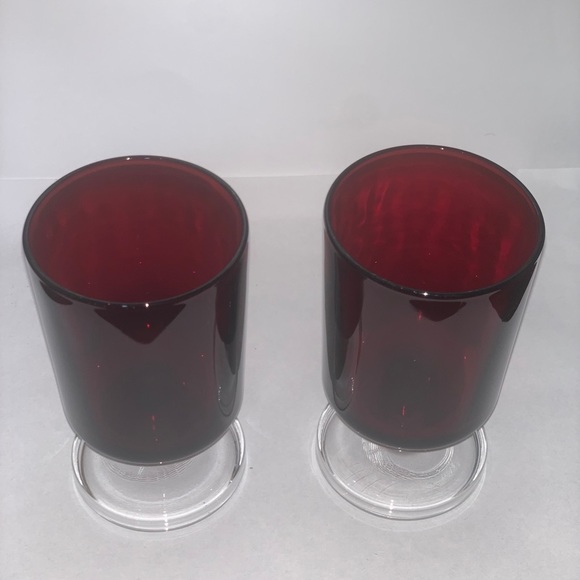 Vintage burgundy glass set - Picture 4 of 5